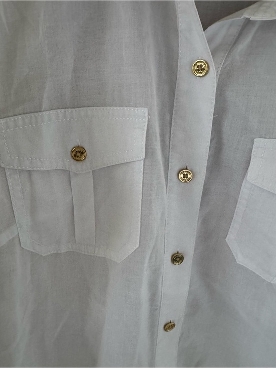 Tory Burch Other - Tory Burch White Button-Down Shirt with Gold Buttons
